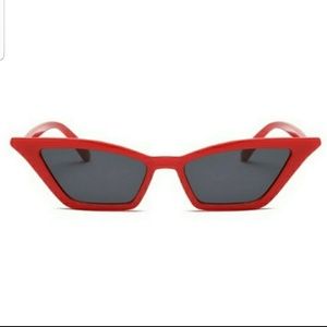 Cat Eye Vintage Red & Gray Womens Sunglasses